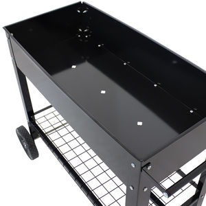 Soporte de Metal Portátil para Flores con Ruedas y Estante 100X43.5X80Cm Negro para Uso en Jardín Exterior - Product Image 3