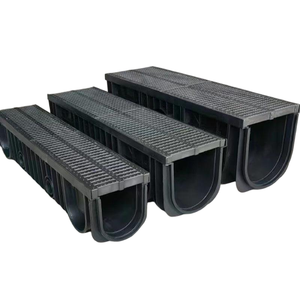 Caillebotis de tranchée en <span class=keywords><strong>PVC</strong></span> extérieur moderne anti-colmatage en forme de U en résine de béton durable et anti-corrosion - Product Image 1