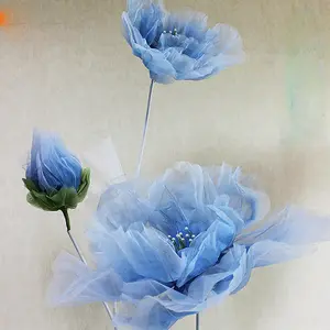 I216 Electric Open And Close Giant Flower Paper Large Artificial Flower Props For Wedding Party Event Decoration