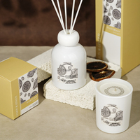 Nouvelle collection 2026 : Ensemble de bougies parfumées en cire de soja et diffuseur à bâtonnets en verre, personnalisable, végétalien, de luxe, pour la décoration et l'aromathérapie, en gros