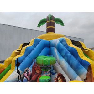 Château gonflable combiné sur le thème du Roi Lion, château gonflable pour enfants, château gonflable avec toboggan pour fête - Product Image 5