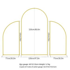 हाफ मून गुफा तीन-टुकड़ा गोल्डन आयरन वेडिंग आर्क कर्व्ड बैकग्राउंड को आर्कड बर्थडे पार्टी सूट मॉडल AYZ-07200236 - Product Image 6