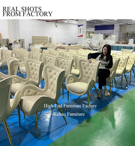 High End โรงแรมและบ้านเฟอร์นิเจอร์ไม้สังเคราะห์หนังเก้าอี้รับประทานอาหารโลหะสีเงินห<span class=keywords><strong>รู</strong></span>หราทันสมัยเก้าอี้ห้องรับประทานอาหาร - Product Image 5