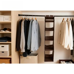Custom Size Four-Tier <b>Collapsible</b> Hanging <b>Storage</b> Bag for Wardrobe Closet Organizer Non-Woven Fabric Modern Clothing <b>Storage</b> - Product Image 6