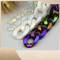 Mode hip hop européen et américain exagéré coloré en plastique acrylique cubain lien chaîne clavicule collier déclaration bijoux