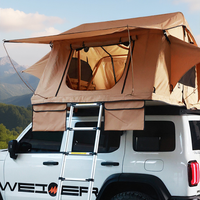 Carpa de Techo Automática para las Cuatro Estaciones, Impermeable, de Tela Oxford de 3000 mm, Carpa de Techo Blando para 2 Personas, para SUV Todoterreno, Campamento en Autocaravana