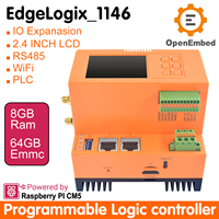 Controlador de Programación PLC OpenEmbed de Fábrica, EdgeLogix-1146 Raspberry PI, Logotipo Personalizado, Control Industrial, Aluminio+Plástico Dual