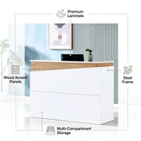 Bureau d'accueil moderne en marbre - Table de réception légère, convertible et durable de haute qualité pour usage commercial