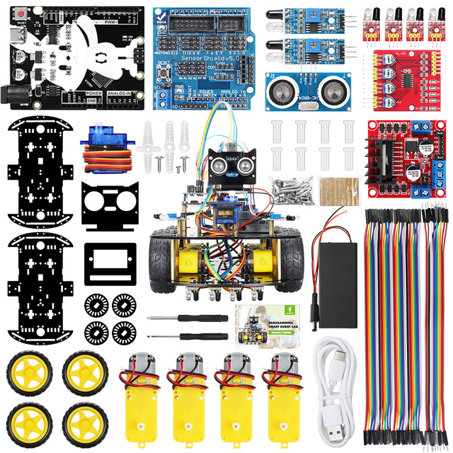 TSCINBUNY Smart Robot Car Kit with Tutorial Intelligent and Educational Toy Car for Arduino Programming Project
