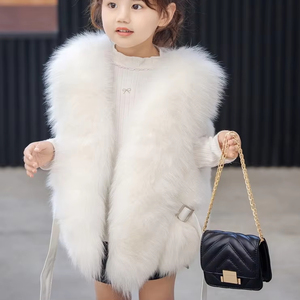 Gilet di pelliccia di volpe per bambini alla moda soffice gilet di pelliccia di volpe per bambini 100% pelliccia di volpe - Product Image 3