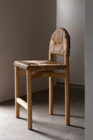 Chaise en rotin rétro de style moderne Chaise de bar avec tabourets à dossier haut pour bistrot