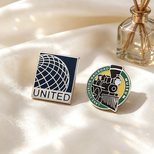 Luxury Metal Irregular Shape <b>Badge</b> With Feather <b>Pin</b> Nickel-Free Customized Die Casting <b>Badges</b> For Promotion - Product Image 2
