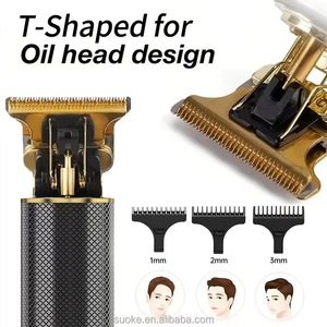 Usine en gros en acier inoxydable T lame <span class=keywords><strong>tondeuse</strong></span> à <span class=keywords><strong>barbe</strong></span> électrique avec chargement USB et affichage en anglais pour la coupe des cheveux des hommes - Product Image 3