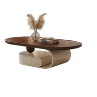 Table basse en bois massif moderne et minimaliste, écologique, pour salon, design créatif avec finition en noyer et option table d'appoint