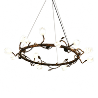 Lustre suspendu en verre soufflé à la main avec abat-jour en forme de fleur, lampe suspendue à anneau en cuivre pour salon, hôtel, villa, décoration de luxe