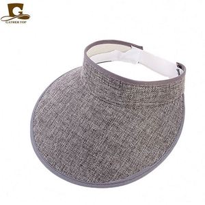 Chapeau de soleil unisexe en lin à large bord, couleur unie, pour l'été, la plage, la pêche, les fêtes, le golf et les activités de plein air, vente en gros à prix abordable - Product Image 3
