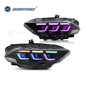 ไฟหน้าโปรเจคเตอร์ LED HCMOTIONZ สำหรับไฟวิ่งกลางวันแบบ RGB พร้อมภาพเคลื่อนไหว ปี 2018-2023 ชุดประกอบด้านหน้าสำหรับรถมัสแตง - Product Image 1