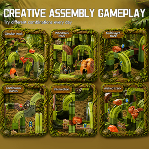 MILI Nouveau Ensemble de Construction Électrique 133 Pièces DIY : Train, Dinosaures et Voitures sur <span class=keywords><strong>Rail</strong></span>, Blocs de Construction Éducatifs pour Enfants - Product Image 3