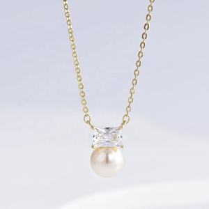 Collar de plata 925 con perlas para mujer, regalo, joyería de moda, lazo de la amistad, estilo retro, único, chapado en oro de 18k, precio de fábrica. - Product Image 4