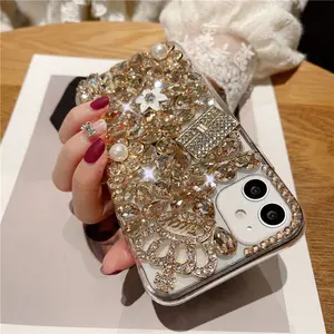 Cover per cellulare con strass di lusso per iPhone 15 Samsung S22 S23 Note 20