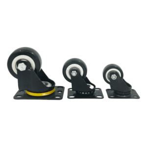 Roulettes pivotantes en PP de 2 pouces, noires, avec frein, roulements à billes, durables, pour chariots de courses, vente en gros d'usine - Product Image 6