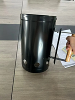 Allume-feu en métal pour barbecue avec poignée en bois sécurisée, outil portable pour grils et cuisson au feu de bois