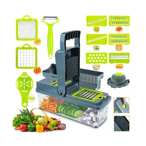 Fruit Vegetable Tools Kitchen 14 in 1 Veggie Food Chopper Mandoline Slicer Onion Cutter Peeler Vegetable Vegetable Slicer