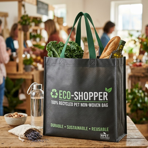 ถุงช้อปปิ้งแบบไม่ทอจากวัสดุรีไซเคิล RPET เป็นมิตรกับสิ่งแวดล้อม สไตล์สะพายไหล่จากเวียดนาม มีสีให้เลือกตามสั่ง ใช้ซ้ำได้ ทนทาน ผลิตจาก PP - Product Image 6