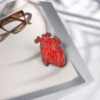 Bijoux médicaux gothiques personnalisés, broches d'insignes de revers en fonte avec cœur d'orgue et poumon, logo imprimé UV, cadeau pour étudiants et amis