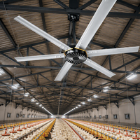 Ventilateur de plafond pour poulailler, ventilateur HVLS de 12 pieds, flux d'air uniforme, refroidissement pour élevage de poulets, poulailler de chair