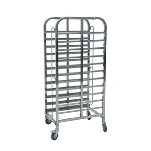 Chariot de boulangerie en acier inoxydable 304 robuste, 6 à 15 niveaux, cadre de 1,2 mm d'épaisseur, avec clips de verrouillage, peut contenir jusqu'à 30 plateaux, pour le pain - Product Image 3