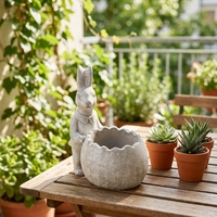 Pot de culture design lapin à prix abordable pour cactus et succulentes – Décoration extérieure pour jardin, serre, balcon