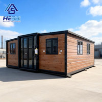 Maison préfabriquée moderne facile à construire, extensible, en conteneur de 20 pieds ou 40 pieds, maison préfabriquée en acier léger, deux chambres, maison portable