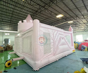 Castillo Inflable Rosa Claro con Tobogán para Bodas y Eventos, Brincolín Inflable para Diversión - Product Image 3