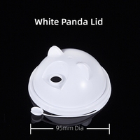 Clear Cute Panda Shape Plastic 90 Calibre Plastic Cup Cover