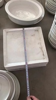 Assiettes Rondes Plates en Porcelaine Céramique de Chaozhou, Bord Coupé, pour Dîner et Soupe, Tailles Mixtes, Vente en Gros à la Tonne
