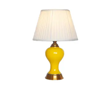 Hot sale good price modern style ceramic table lamp solid color glaze chinese porcelain lamps for sale