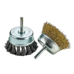 6mm Shank Drill Metal Cup Wire Brush Twisted Steel Wire Brush For Grinder