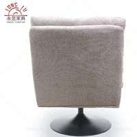 Fauteuil pivotant de loisirs pliable au design moderne, dossier confortable en tissu lin, pieds en métal, hauteur réglable, pour la maison et le bureau
