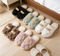 Chaussures d'intérieur chaudes pour femmes KJ 2027, imprimées en fourrure, automne-hiver, antidérapantes, semelle intermédiaire épaisse en EVA