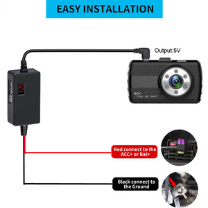Câble abaisseur de tension pour voiture 12V/24V vers 5V 3A avec affichage de la tension, protection contre les coupures de courant et tension réglable L176 - Product Image 2