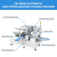 Machine d'emballage automatique de chaussettes CB-300SK, haute productivité, scellage de sacs en plastique, moteur contrôlé par PLC