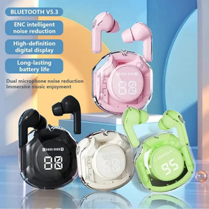 Écouteurs sans fil intra-auriculaires Bluetooth Air39 Air <span class=keywords><strong>39</strong></span> personnalisés multicolores, transparents, avec écran LED tendance, coque <span class=keywords><strong>en</strong></span> cristal, pour <span class=keywords><strong>le</strong></span> gaming - Product Image 1