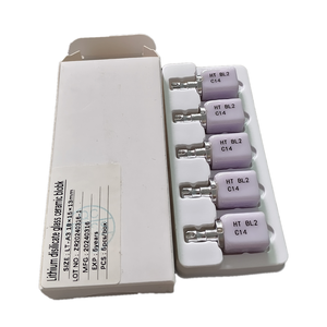 บล็อกลิเธียมไดซิลิเกต C14 <span class=keywords><strong>Emax</strong></span> CAD/CAM เซรามิกแก้ว สำหรับงานวีเนียร์และครอบฟัน แบบกัดเปียก - Product Image 1