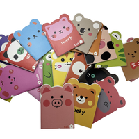 Blocs-notes autocollants animaux créatifs mignon ours chat chien cochon grenouille conception amusante papeterie cadeau pour les étudiants et le bureau