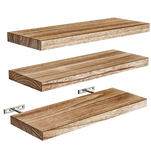 Best Selling <strong>50cm</strong> Wooden <strong>Shelf</strong> Wall-mounted Non-Folding Floating <strong>Shelves</strong> Double Tier Bathroom Double Layer Towel Storage Rack - Product Image 3