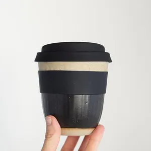Nouveau design en vrac cadeau promotionnel bureau utilisé personnalisé noir mat tasse en céramique voyage thé café tasses avec couvercle