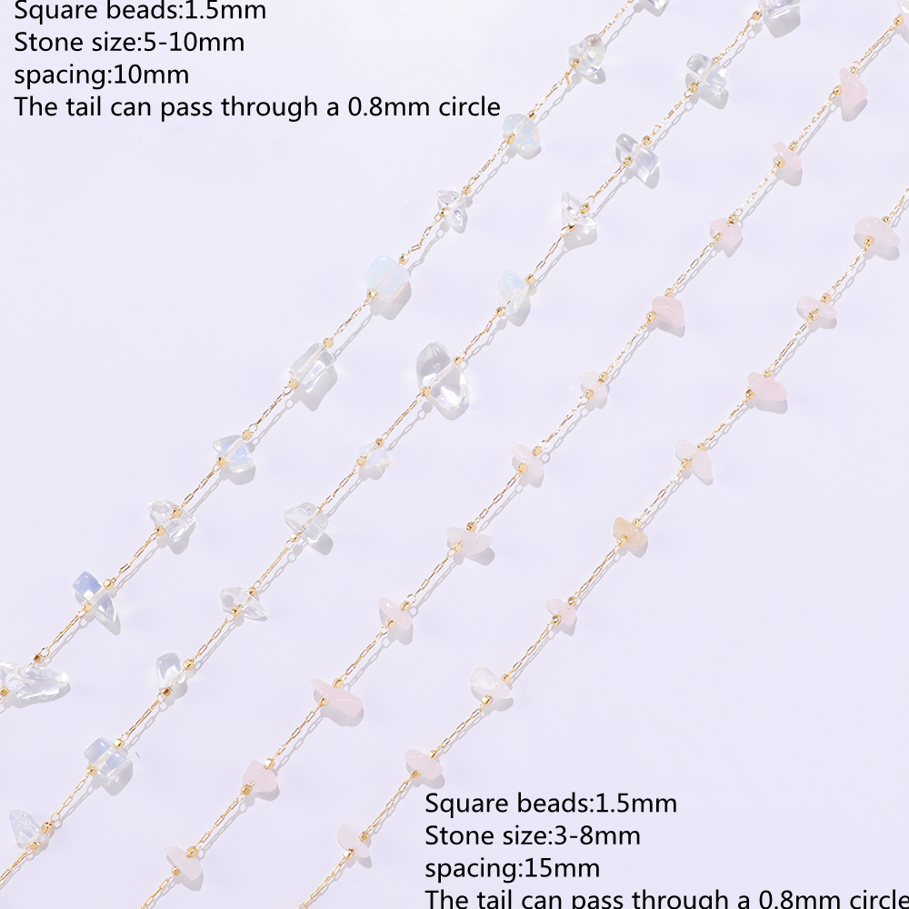 DIY Charms for Jewelry Making 18k Gold Plated Crystal Chains Handmade Chain with Precious Stones for Jewelry Making