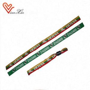 Bracelets en tissu jacquard imprimé avec un message tissé, élastiques - Product Image 3