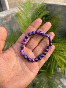 Purple Round Stone Beads for <b>Bracelet</b> Making 8mm Size Certified Sugilite <b>Bracelet</b> Sugilite Beads Stone (8.mm) 87carat bulk price - Product Image 4